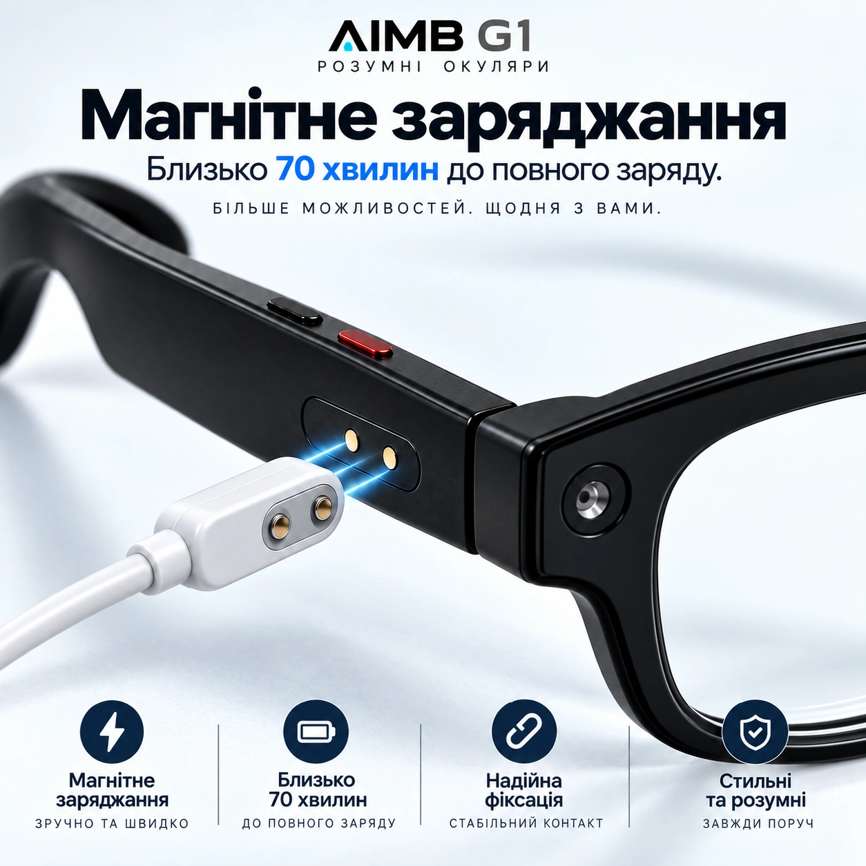 Магнітний кабель заряджання AI-окулярів AIMB G1